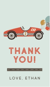Race Car 2nd Birthday Favor Tag design preview