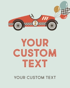 Race Car 2nd Birthday Customizable Sign design preview