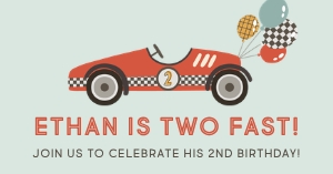 Race Car Birthday FB Event Cover design preview