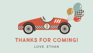 Race Car Birthday Gable Box Label design preview