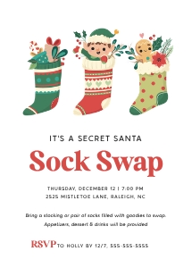 Sock Swap Party Invitation_with Toys design preview