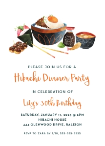 Hibachi Dinner Party Invitation design preview