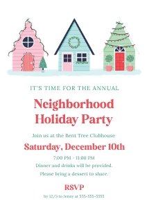 Neighborhood Christmas Party Invitation design preview