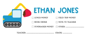 Construction School Money Envelope design preview