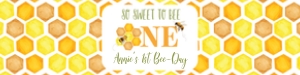 1st Bee-Day Water Bottle Labels design preview
