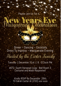 e Party Invitation Masquerade design preview