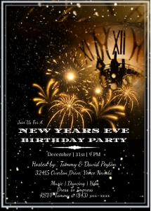 New Years Eve Birthday Invitation design preview