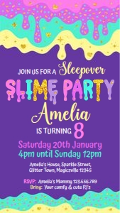 The_Slime_Temple_Phone_Invite_Sleepover_Slime_Party design preview