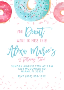 DONUTS - BIRTHDAY INVITATION design preview