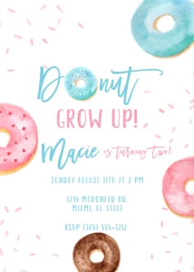 DONUTS - BIRTHDAY INVITATION 1 design preview