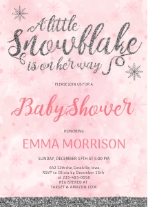 0045 Winter Girl Baby Shower Invitation design preview