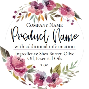 Round Label Floral Watercolor design preview