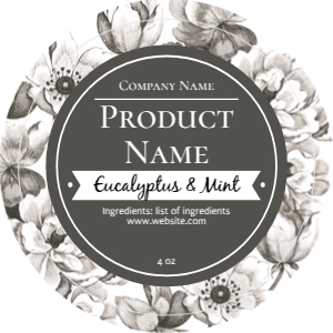 Round Label Etched Flowers design preview