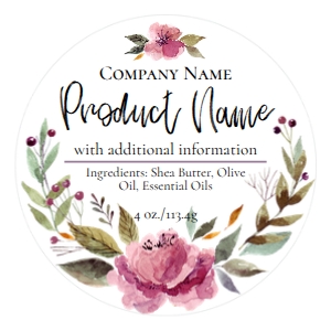 Round Label Floral Watercolor Wreath design preview