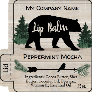 Lip Balm Label Bear & Elk Moose design preview