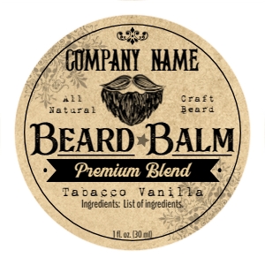 Round Label Beard Balm design preview