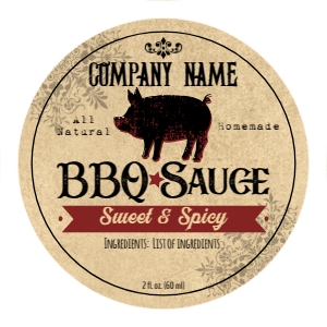 Round Label BBQ Pig design preview