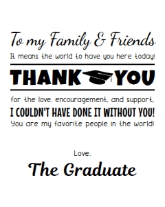My Graduation Thank You 16x20 (B&W): My Graduation Thank You 16x20 (B&W)