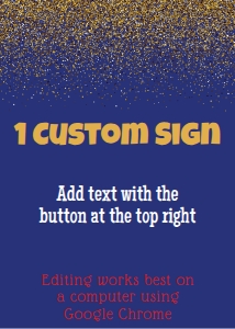 Custom Choose Text 5x7 Portrait Gold Glitter design preview