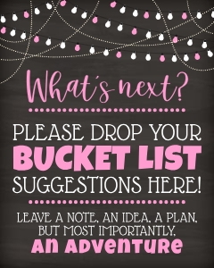 Bucket List Suggestions (lights) 16x20 (chalk): Bucket List Suggestions (lights) 16x20 (chalk)