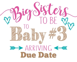 Big Sisters to Baby #3 (white) 16x20 design preview
