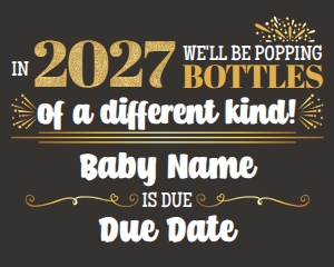 New Year's Baby (Popping Bottles of a Different Kind) 16x20: New Year's Baby (Popping Bottles of a Different Kind) 16x20