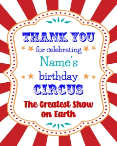 Carnival Birthday Tags (Greatest Show on Earth) 4x5 Cards design preview