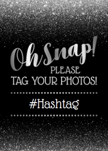 Oh Snap Hashtag Black & Silver 5x7: Oh Snap Hashtag Black & Silver 5x7
