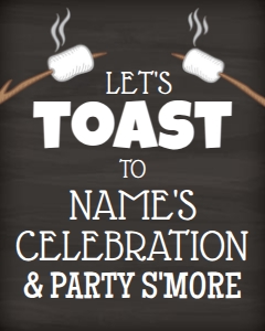 Toast and Party S'more 16x20 (chalk): Toast and Party S'more 16x20 (chalk)