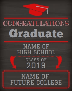 Congrats Grad on to College Sign 16x20 (chalk): Congrats Grad on to College Sign 16x20 (chalk)