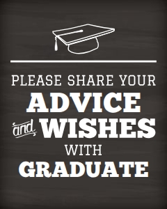Graduation Advice and Wishes 16x20 Portrait (chalk): Graduation Advice and Wishes 16x20 Portrait (chalk)