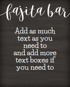 Fajita Bar Menu 16x20 (chalk): Fajita Bar Menu 16x20 (chalk)