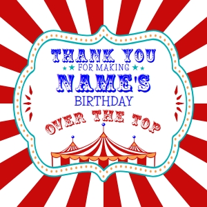 Carnival Birthday Tag 3x3 Tags (Over the Top): Carnival Birthday Tag 3x3 Tags (Over the Top)