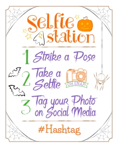 Halloween Selfie Station Sign 16x20 (white) design preview