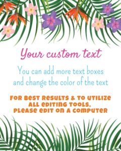Custom Tropical Sign 16x20 Portrait (white) design preview