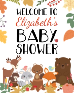 Woodlands Baby Shower Welcome 16x20 (squirrel) design preview
