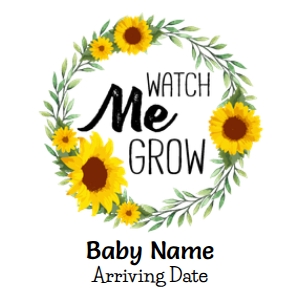Watch Me Grow 3x3 square tag design preview
