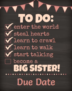 Big Sister To Do List (custom list) 16x20 (chalk) design preview
