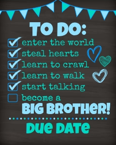 Big Brother To Do List (custom date) 16x20 (chalk) design preview