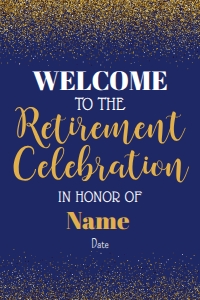 Retirement Celebration Welcome (gold glitter) 24x36 design preview