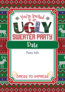 Ugly Sweater Party Invite 5x7 design preview