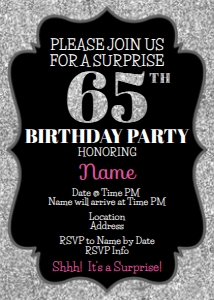 Birthday Invite (Silver Border) 5x7: Birthday Invite (Silver Border) 5x7