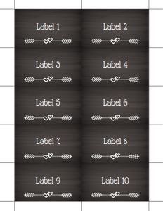 Chalkboard Style Labels (2x3.5) 8.5x11 (heart arrow) design preview