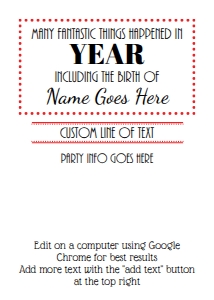 Flashback Invitation 5x7 (black) design preview