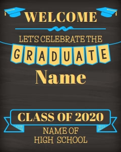 Graduation Welcome (graduate banner) 16x20 (chalk color): Graduation Welcome (graduate banner) 16x20 (chalk color)
