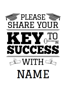 Graduation Key to Success 5x7 (B&W) design preview