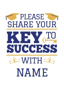 Graduation Key to Success 5x7 (white color): Graduation Key to Success 5x7 (white color)