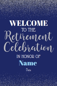 Retirement Celebration Welcome (silver glitter) 24x36 design preview