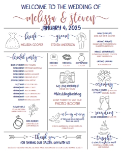 Infographic Wedding Program 16x20 design preview