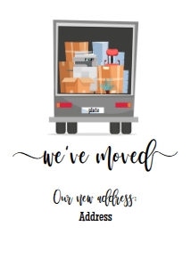 We've Moved (moving truck) 5x7 Portrait design preview